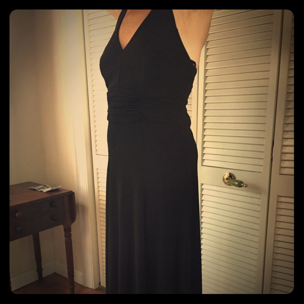 Black jersey cocktail dress